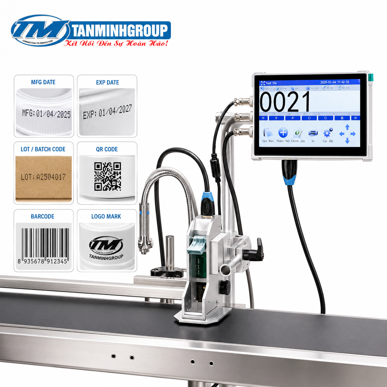 8. D21A Máy in phun băng tải D21A-25.4 một đầu in