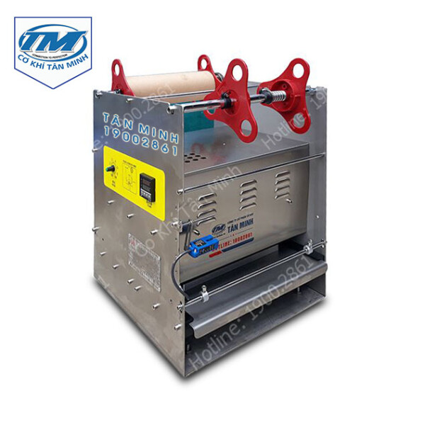 Máy dán miệng hộp vuông bán tự động loại 1 hộp