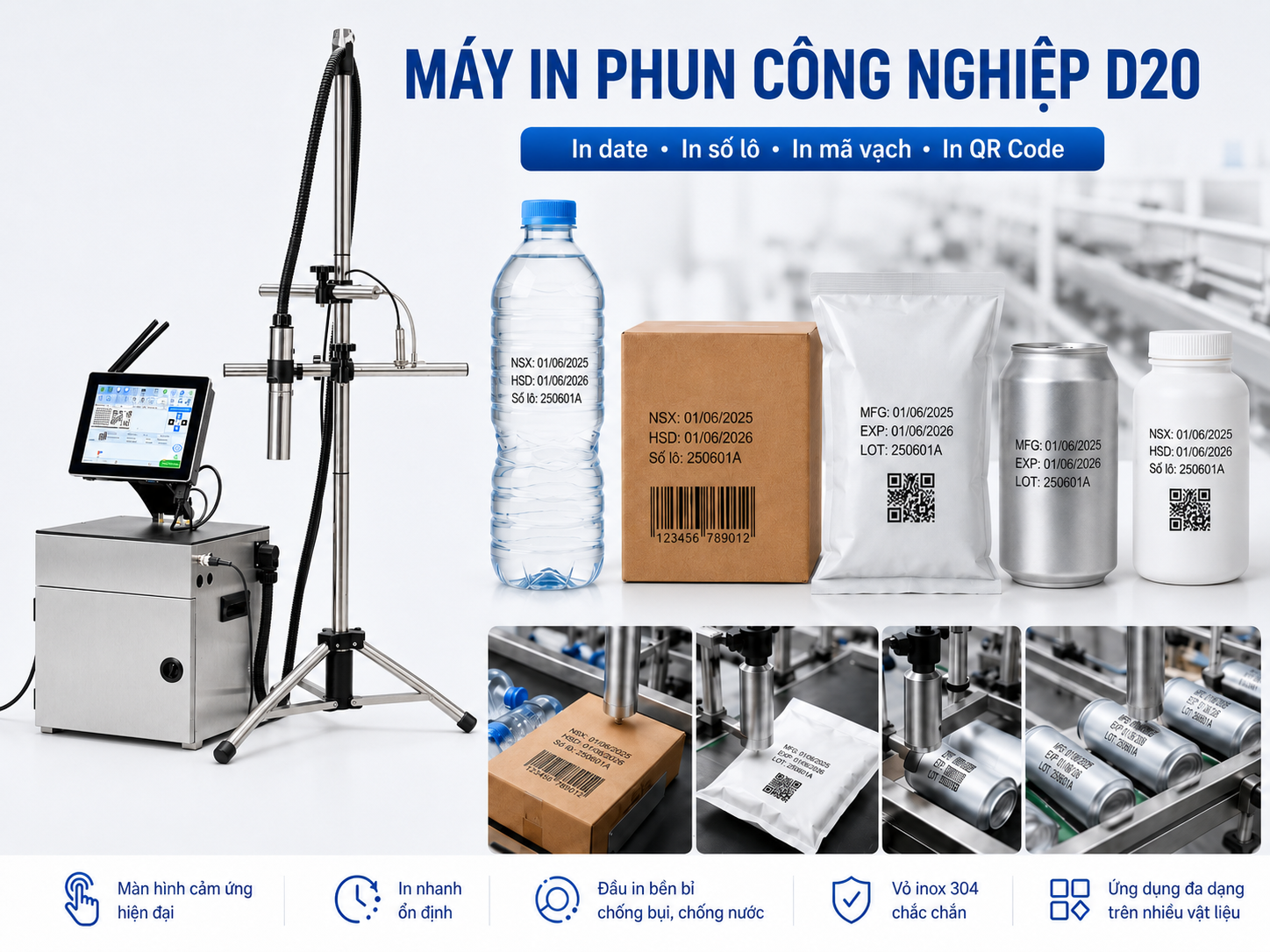 6. Máy in phun công nghiệp D20